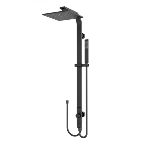 Modern Square Rain Twin Shower (Double Hose) 3Star Matte Black [195089]