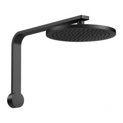Nx Quil Round Shower Arm & Rose 250mm 3Star Matte Black [198992]