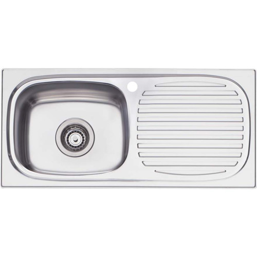 Martini Single Bowl Sink with Drainer Right Bowl 1 Tap Hole [063397]