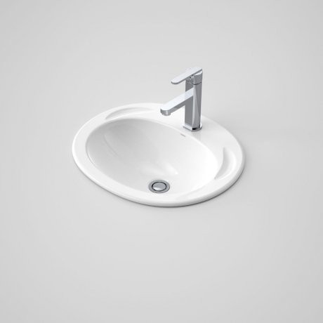Opal Sole Semi Recessed Basin White 1 Tap Hole [059038]