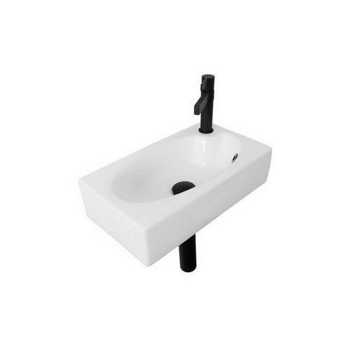 Humphrey Small Space Basin 465mm x 260mm x 140mm Gloss White 1TH [150846]