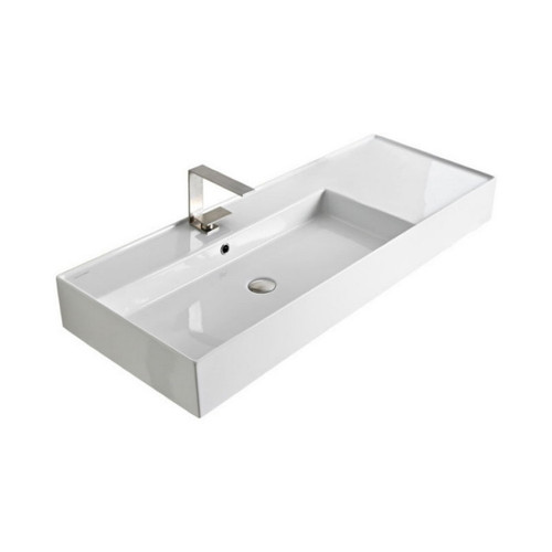 Teorema Wall Basin 1210mm x 460mm x 160mm Left with OffsetBowl Gloss White [169963]