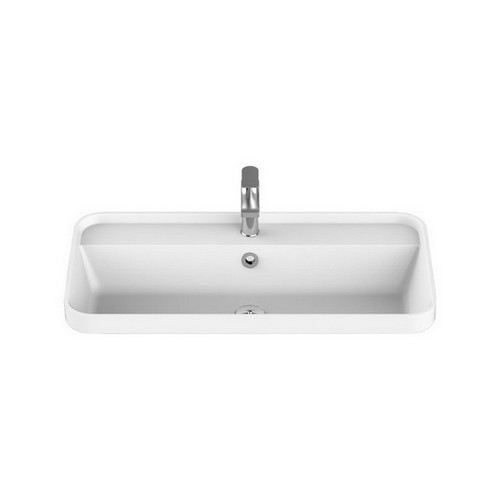 Miya Above Counter Semi-Inset Basin 550mm x 390mm x 143mm Gloss White [169938]