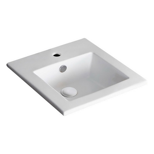Alison Fully-Inset Basin 425mm x 425mm x 170mm 3 Tap Holes Gloss White [193177]