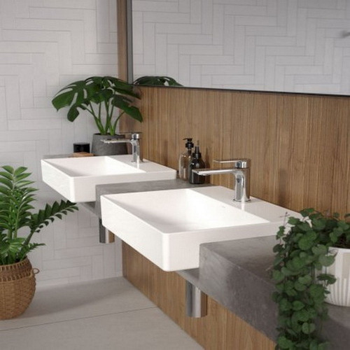 Urbane II Semi-Recessed Basin 500mm x 400mm x 172mm No Overflow White 1 Tap Hole [195238]