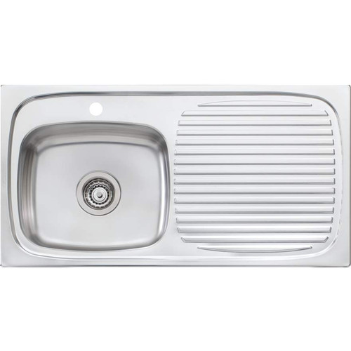 Ultraform Single Bowl Sink with Drainer 1 Tap Hole [066855]