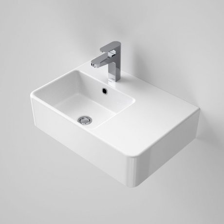 Cube Extension Wall Basin with Overflow Right Hand White 1 Tap Hole [047025]