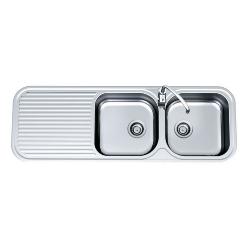 SINK ADVANCE DBL R/H BOWL 1TH 3501.1R G/D 1380MM [069413]