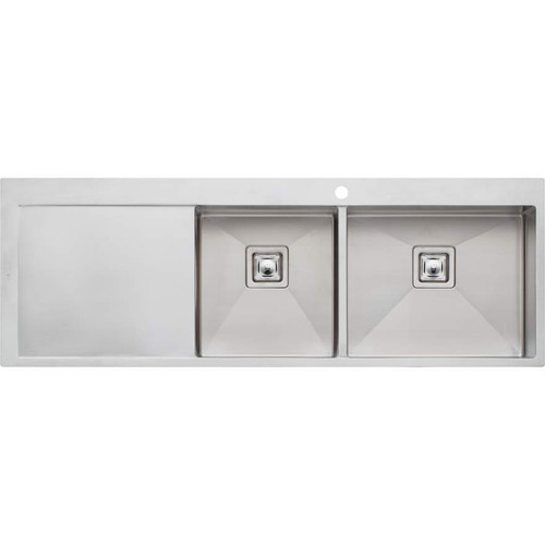Professional Sink 1& 3/4 Right Hand Bowls 1 Tap Hole with Accessories 1450mm [130747]