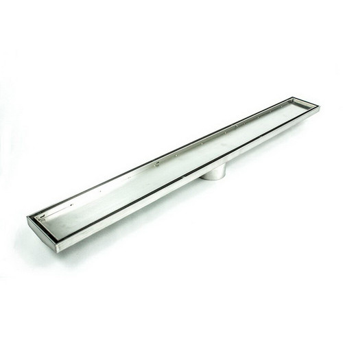Radiant Tile Insert Linear Shower Grate - 800mm Length + 74mm Outlet - Brushed Satin [169299]