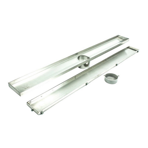 Linear Tile Insert shower grate 1000mm length and centre outlet 74mm Stainless Steel [169301]