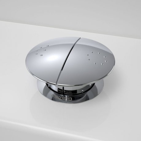 Round Care Metal Button Chrome [097880]