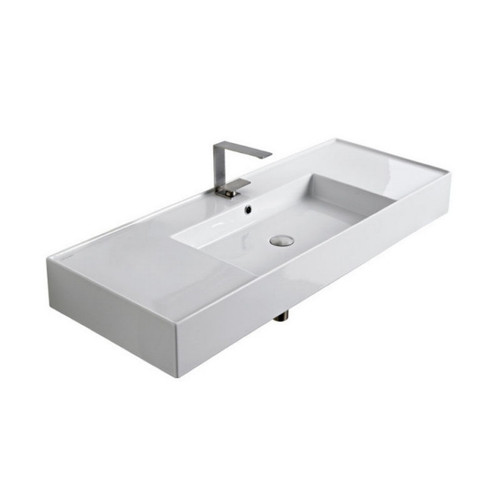 Teorema Wall Basin 1210mm x 460mm x 160mm Centre Bowl Gloss White [169962]