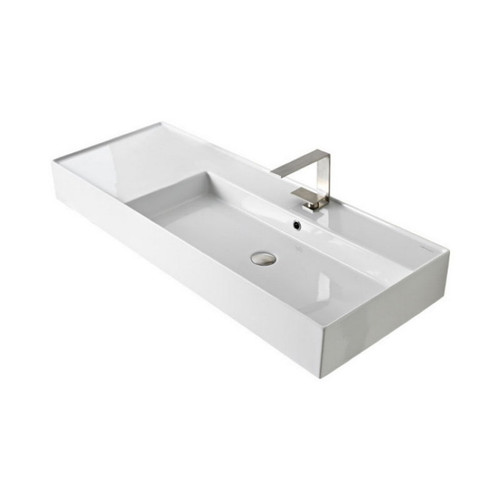 Teorema Wall Basin 1210mm x 460mm x 160mm Right Offset Bowl Gloss White [169964]