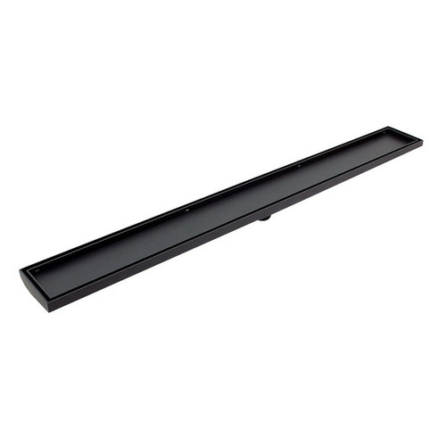 Radiant Australia Shower Tile Insert Floor Grate 52.1mm x 100mm x 1000mm Centre Outlet 74mm Matte Black [181008]