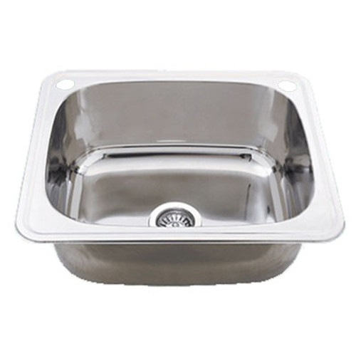 Classic 35L Utility Sink with By-Pass & Overflow 2 Tap Hole Stainless Steel [191425]