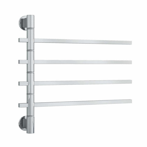 Thermogroup Thermorail Non-Heated Swivel Square Towel Rail 4 Bar 600 x 540mm Polished Stainless Steel [254399]