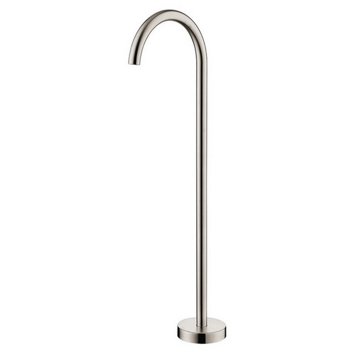 Kaya Floor Mount Gooseneck Push Fit Bath Spout 943mm PVD Brushed Nickel [202167]