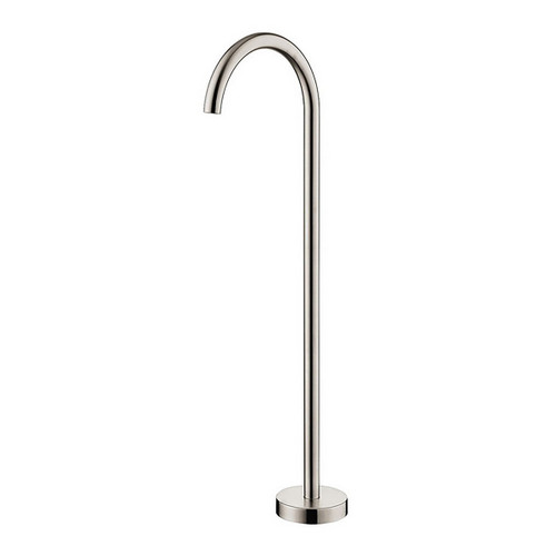 Kaya Floor Mount Gooseneck Push Fit Bath Spout 943mm PVD Brushed Nickel [202167]