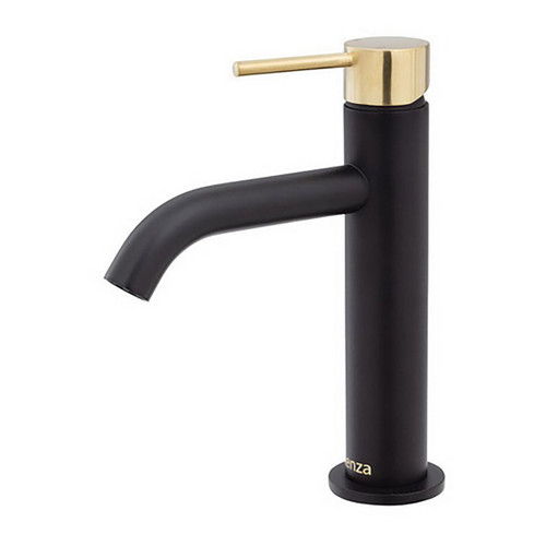 Kaya Basin Mixer Matte Black with PVD Urban Brass [201655]