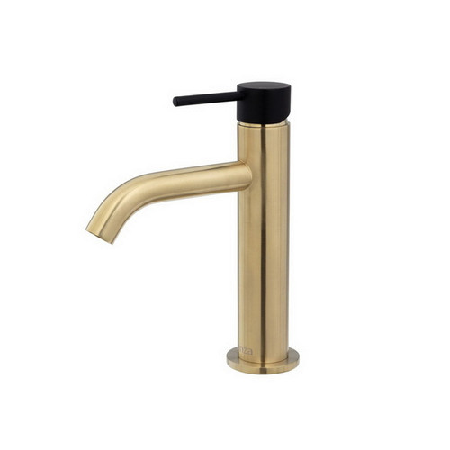 Kaya Basin Mixer PVD Urban Brass with Matte Black [201660]