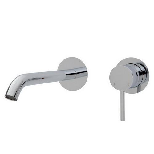 Kaya Wall Basin/Bath Mixer Set Round Plate Polished Chrome 200mm Outlet 5Star [201662]