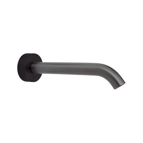 Kaya Wall Push Fit Basin/Bath Spout PVD Gun Metal with Matte Black 180mm Outlet [201793]