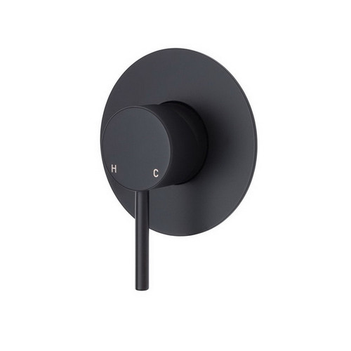 Kaya Wall Bath/Shower Mixer Large Round Plate Matte Black [201599]