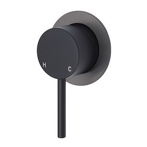 Kaya Wall Bath/Shower Mixer Small Round Plate Matte Black with PVD Gun Metal Plate [201604]