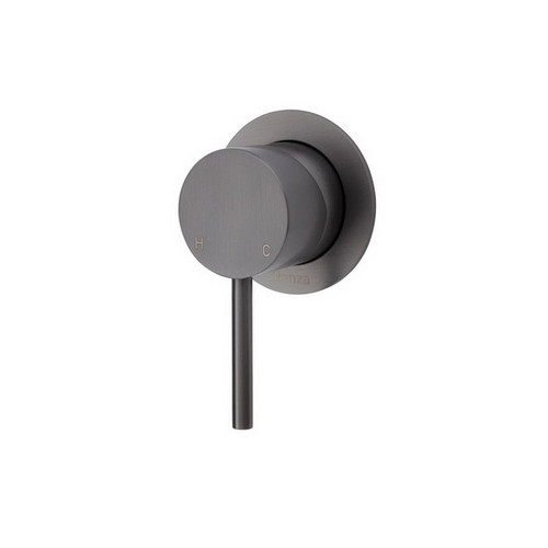 Kaya Wall Bath/Shower Mixer Small Round Plate PVD Gun Metal [201614]