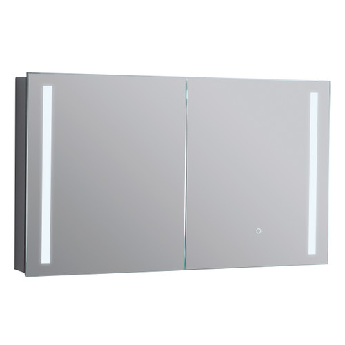 Amber 1200 LED Mirror Cabinet 2 Double Sided Mirror Doors Silver Aluminium [254977]