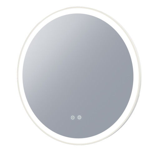 Eclipse 600 Frontlit Round LED Lighting Mirror with Demister Matt White MDF Frame [254988]