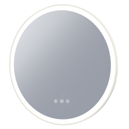 Eclipse 600 Frontlit Round LED Lighting Mirror with Demister Dimmable Matt White MDF Frame [254990]