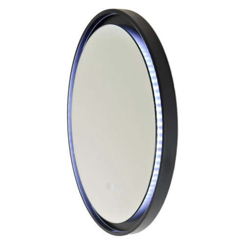 Eclipse 800 Frontlit Round LED Lighting Mirror with Demister Dimmable Matt Black MDF Frame [254993]
