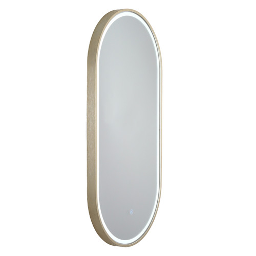 Gatsby 460 Vertical LED Lighting Mirror with Demister Brushed Brass Aluminium Frame [254996]