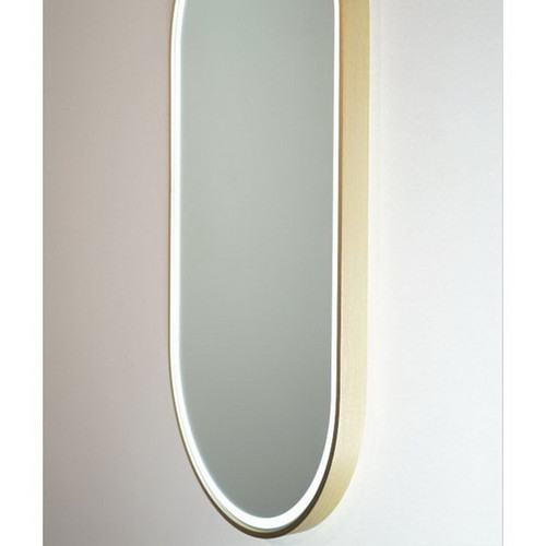Great Gatsby 1200 Vertical LED Lighting Mirror with Demister Brushed Brass Aluminium Frame [255002]