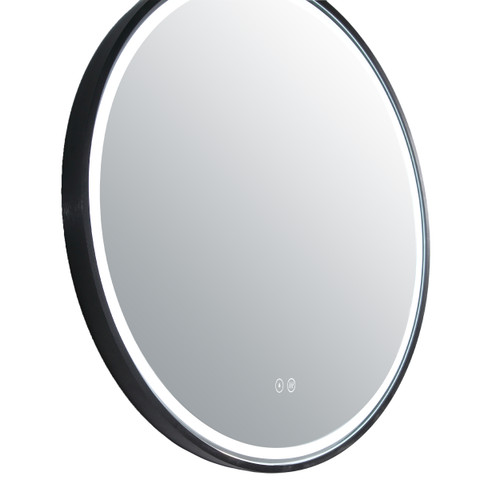 Sphere 600 LED Lighting Mirror with Demister Matt Black Aluminium Frame [255072]