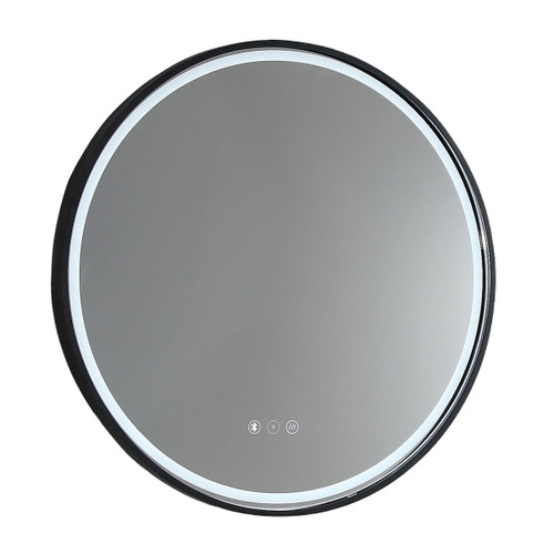 Sphere 800 LED Lighting Mirror with Demister & Bluetooth Speakers Matt Black Aluminium Frame [255117]