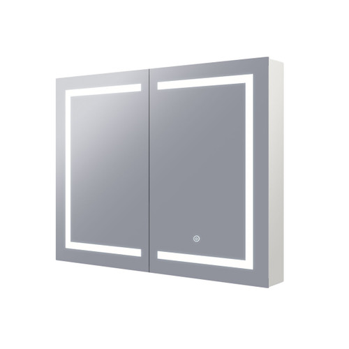 Vera 750 LED Mirror Cabinet 2 Double Sided Mirror Doors Silver Aluminium [255121]