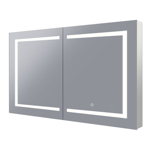 Vera 900 LED Mirror Cabinet 2 Double Sided Mirror Doors Silver Aluminium [255122]
