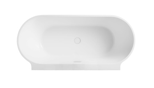 Aurora Back-to-Wall Freestanding Bath 1500mm 135L Premium Sanitary Grade Acrylic Matte White w/Overflow [182488]