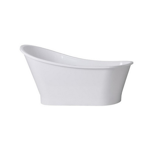 Placido Freestanding Bath 1590mm 280L Solid Cast Marble Gloss White [128310]