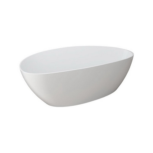 Tranquil Freestanding Bath 1570mm 270L Solid Cast Marble Gloss White [128311]