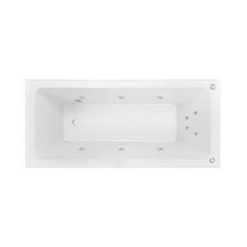 Cortez 1670mm Santai 10-Jet Spa Bath 154L Premium Sanitary Grade Acrylic High Gloss White [153810]