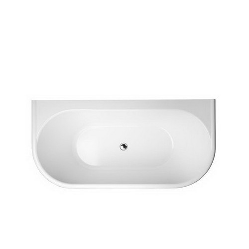 Oxford Back-To-Wall Freestanding Bath 1700mm 174L Premium Sanitary Grade Acrylic High Gloss White [180788]