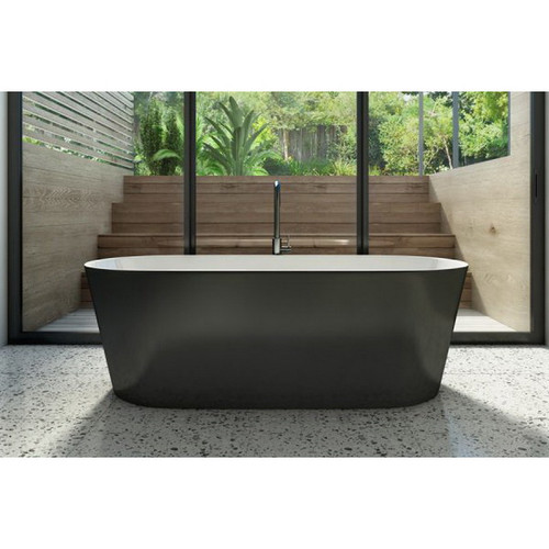Elinea Freestanding Bath 790mm x 1780mm x 570mm 312L Premium Sanitary Grade Acrylic High Gloss Black/White [180786]