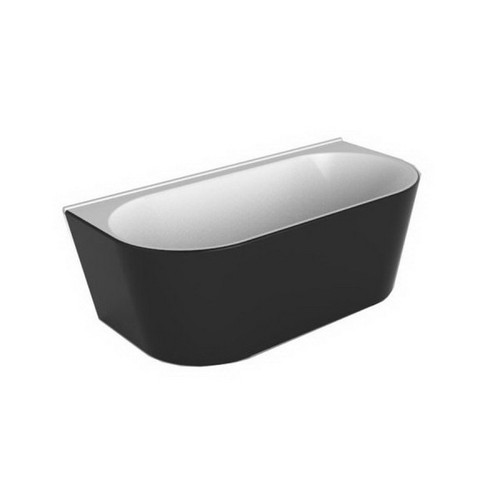 Alegra Back-to-Wall Freestanding Bath 1700mm 175L Premium Sanitary Grade Acrylic High Gloss Black/White [191821]