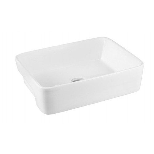 San Diego 490mm Semi-Recessed Basin 13L Premium Vitreous China High Gloss White No Tap Hole [254460]