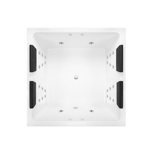 Venice Island 28-Jet Spa Bath 372L 1400mm Premium Sanitary Grade Dolce Vita Remote Key Acrylic High Gloss White [254467]