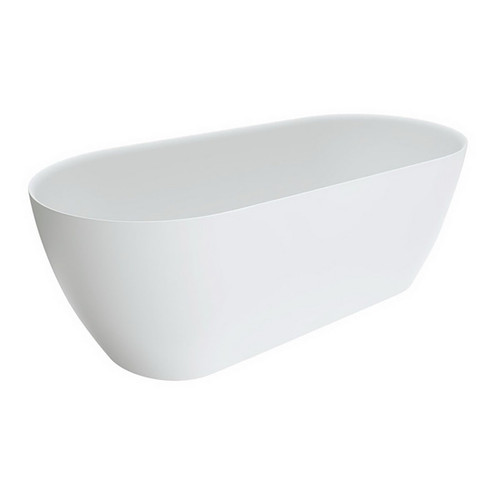 Kaya Freestanding Bath 1700mm Matte White Slim Wall Cast Stone [202171]